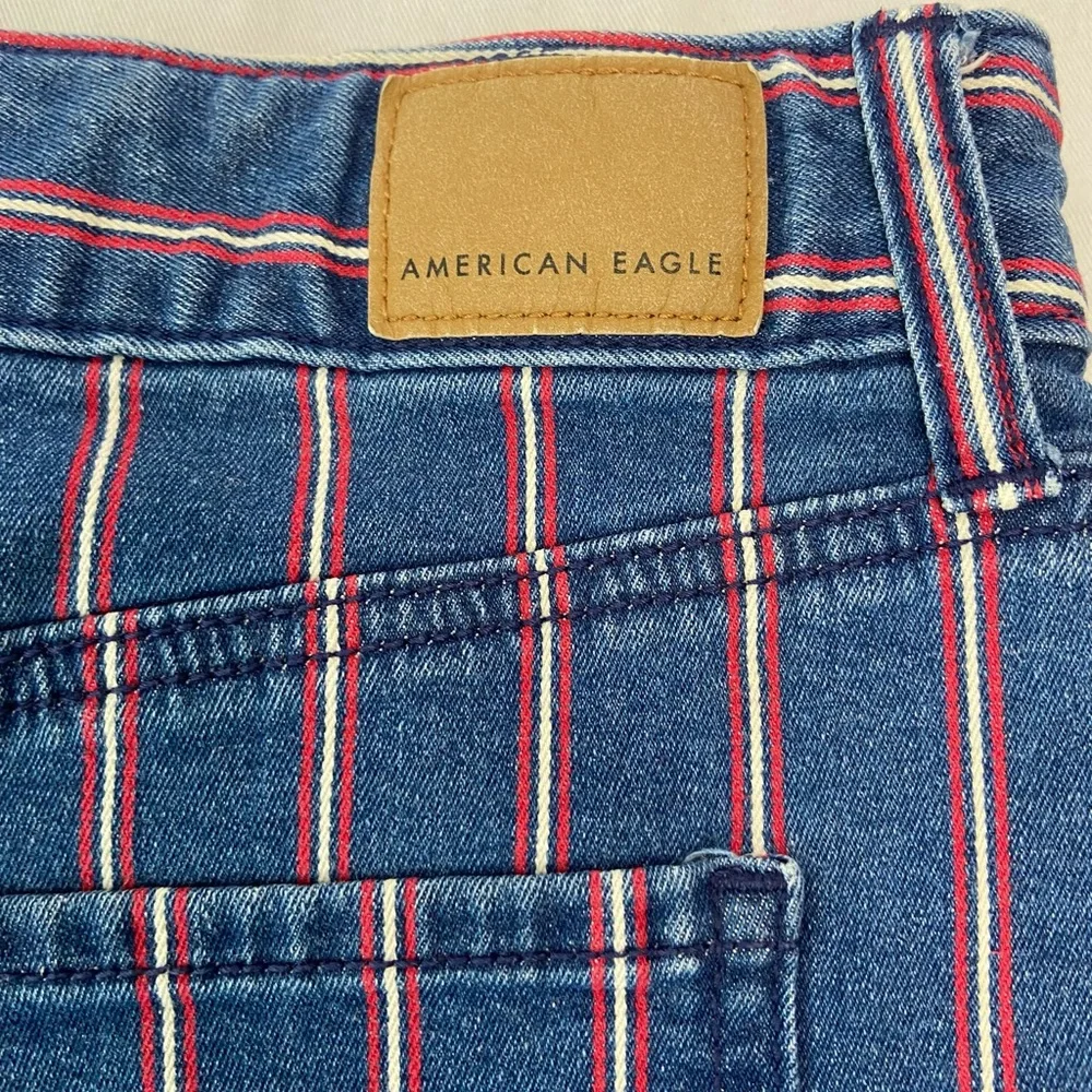 American Eagle Outfitters‎ Blue and Red Striped Mini Skirt Size 8.